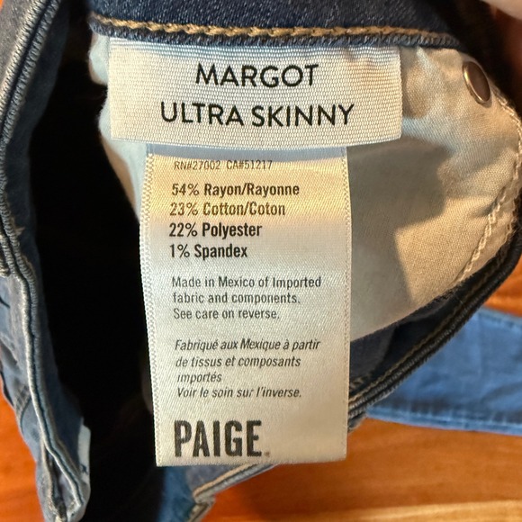 Paige Women's Margot Ultra Skinny Blue Jeans Size 30 - Picture 5 of 7